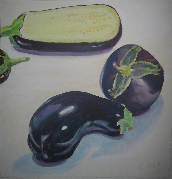 aubergine.JPG - 100x100 cm, Acryl auf Leinwand